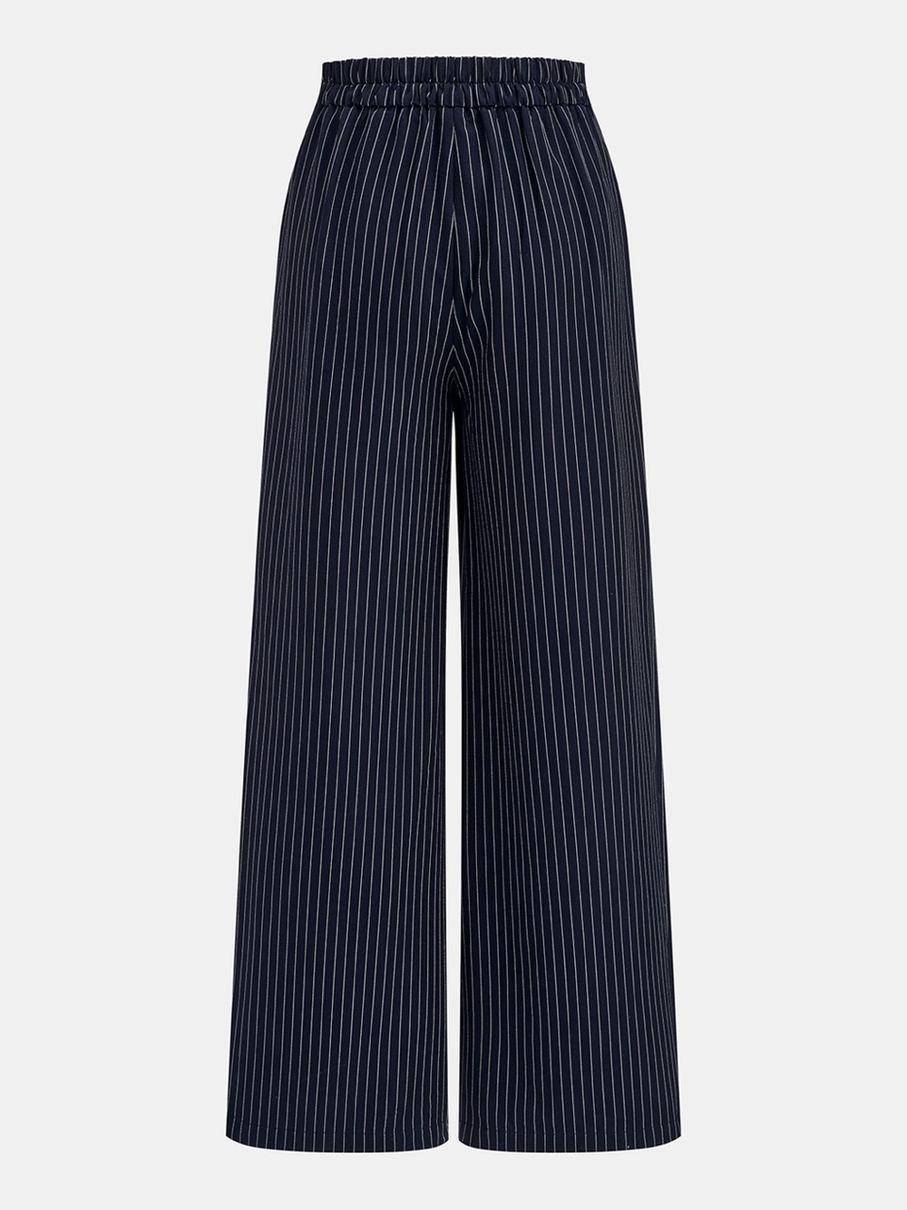 Commense Pinstripe Wrap Tie Top & Wide-Leg Pants Set in Navy size Large. NWT - Picture 5 of 7